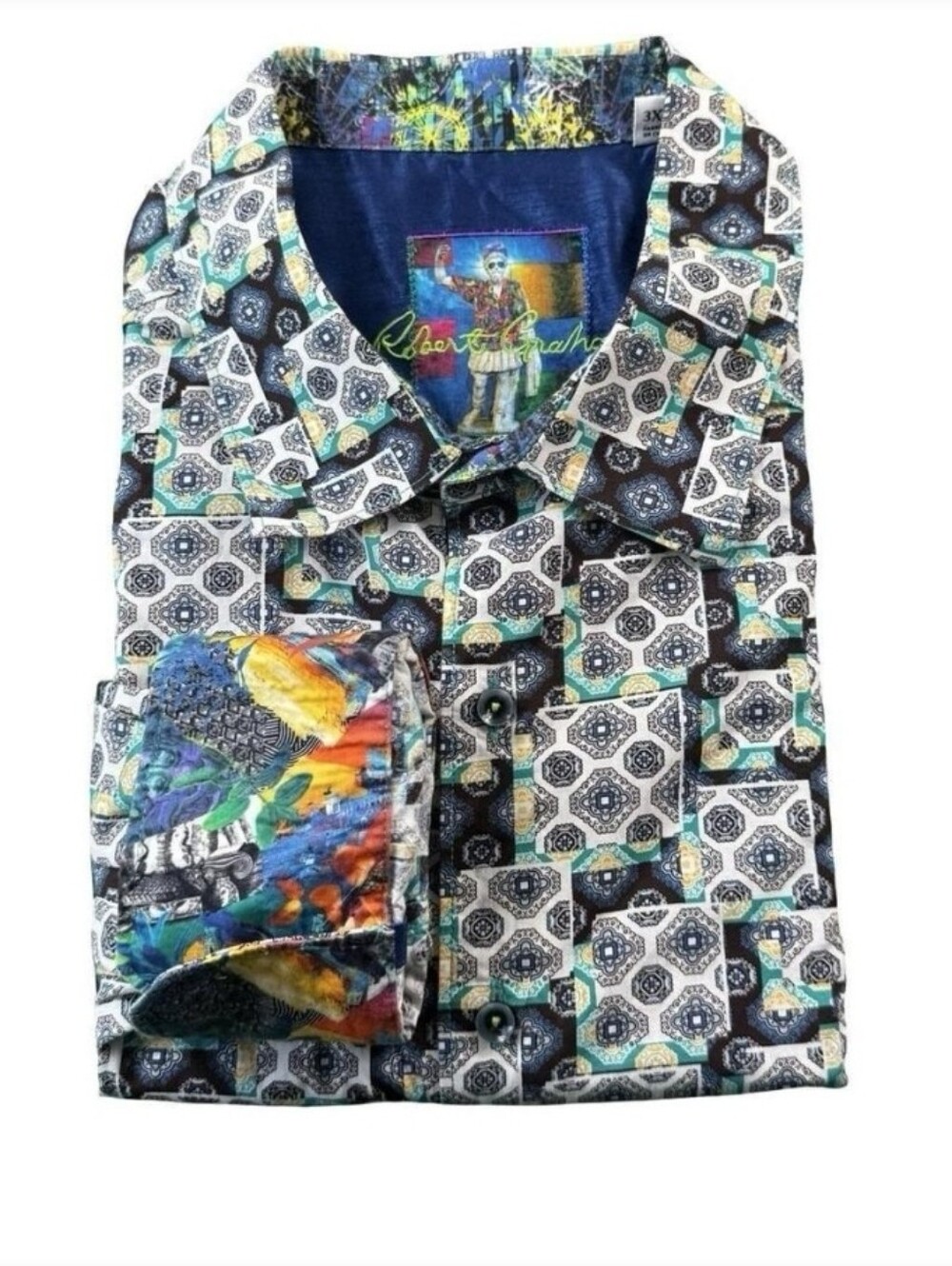 Robert Graham St Angelo Flip Cuff Long Sleeve  Shirt Size XL